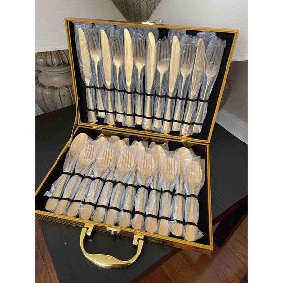 30-Piece Gold Stainless Steel Flatware Set