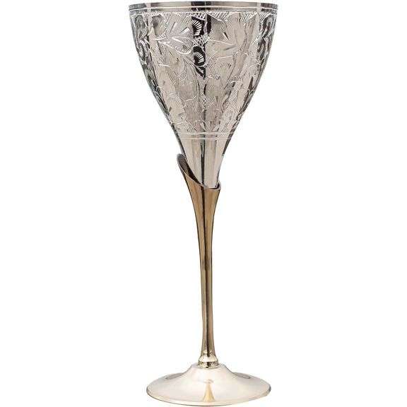 1x Gold Brass Medieval-Style Chalice Goblet