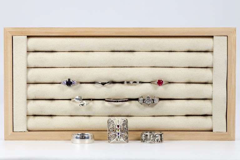 .925 Sterling Silver Curated Ring Lot of 10 Rings Various Sizes & Styles