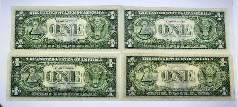 Lot of 4 Silver Certificate Star Notes, UNC