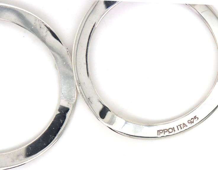 925 Sterling silver Ippolita wavy circle drop dangle earrings