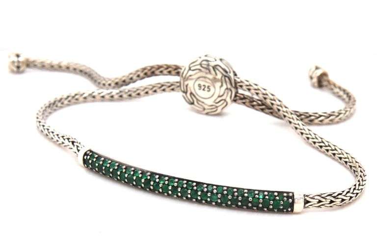 John Hardy classic chain pull through pave station bracelet