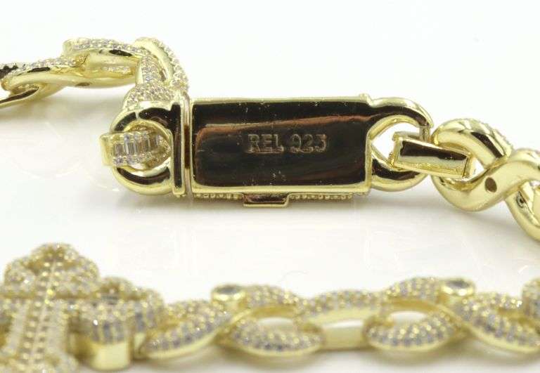 925 Sterling silver cubic zirconia cross necklace