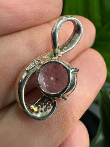 Sterling Silver 925 Natural Amethyst Gemsone Pendant