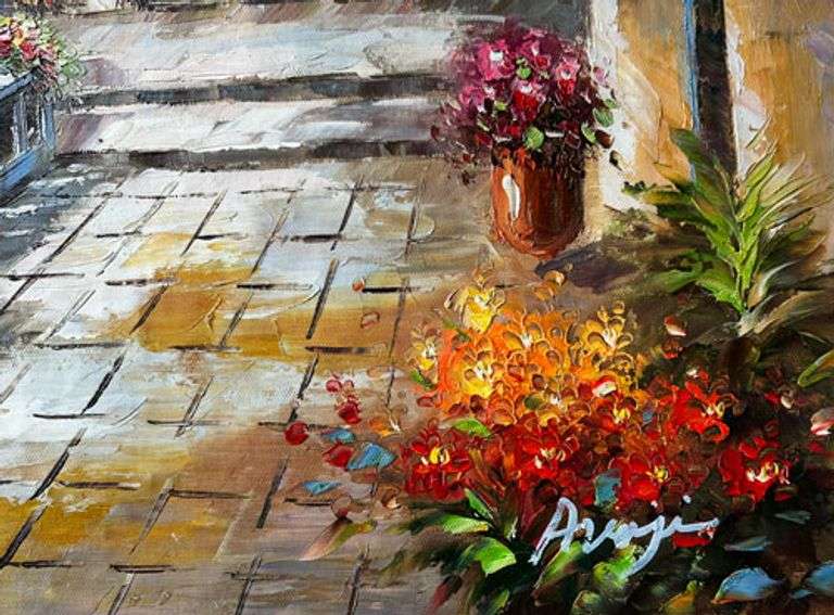 BEAUTIFUL MEDITERRANIAN  PAINTING ON CANVAS