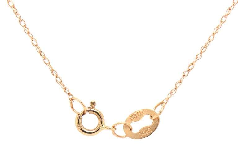 14kt Yellow gold 0.75ctw open heart diamond pendant on chain