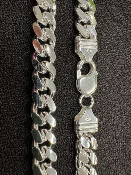 Sterling Silver Solid Miami Cuban Link Chain 10.3mm 925 Italy Heavy Curb Necklace 24" Inch