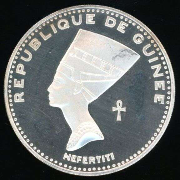 1970 Republic of Guinea Nefertiti Proof 500 Franc Silver Coin