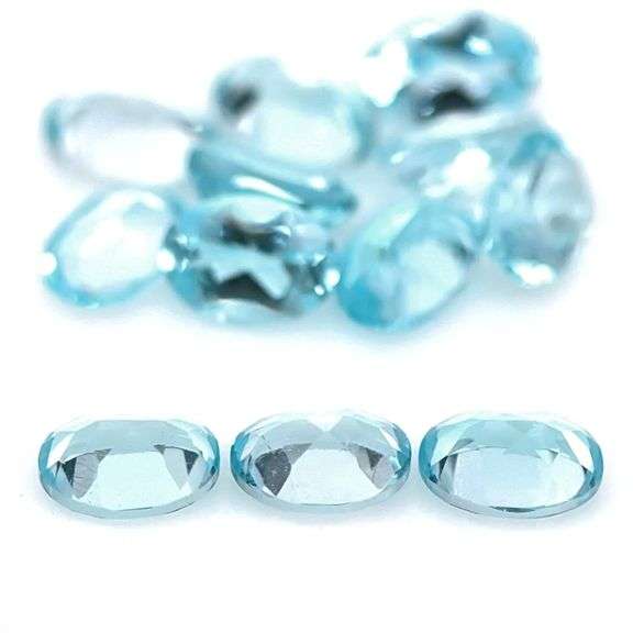 Matched! 12 piece 11.93ct full fire sky blue Topaz set