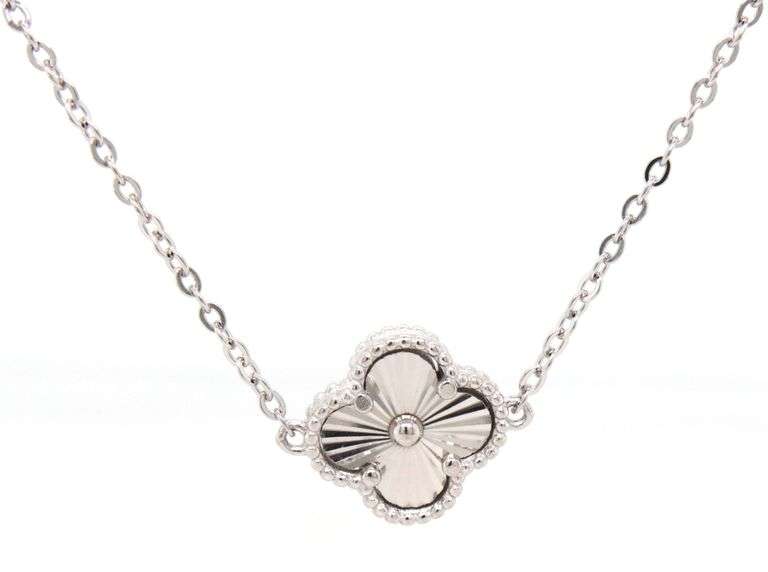 925 Sterling silver 5 clover link necklace