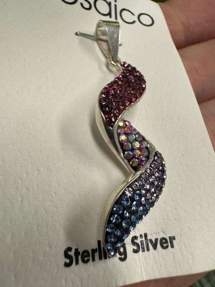 Sterling Silver 925 Artistic Mexican Pendant Hand Made by Mosaico