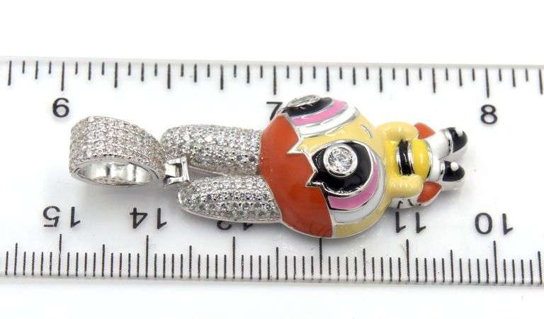 925 Sterling silver Blossom Bombon cubic zirconia pendant