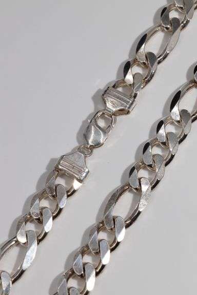 .925 Sterling Silver 13.5mm Figaro Chain 30 Inch