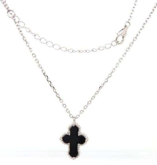 10mm black onyx cross pendant on chain