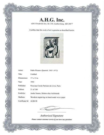 Extremely Collectible Vintage Picasso Woodcut on Paper