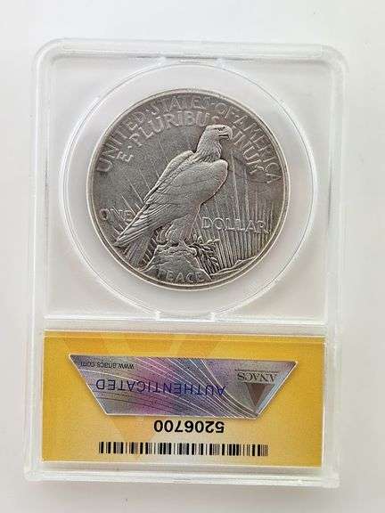 1921 Silver Peace Dollar, ANACS EF40 Cleaned (KEYDATE)