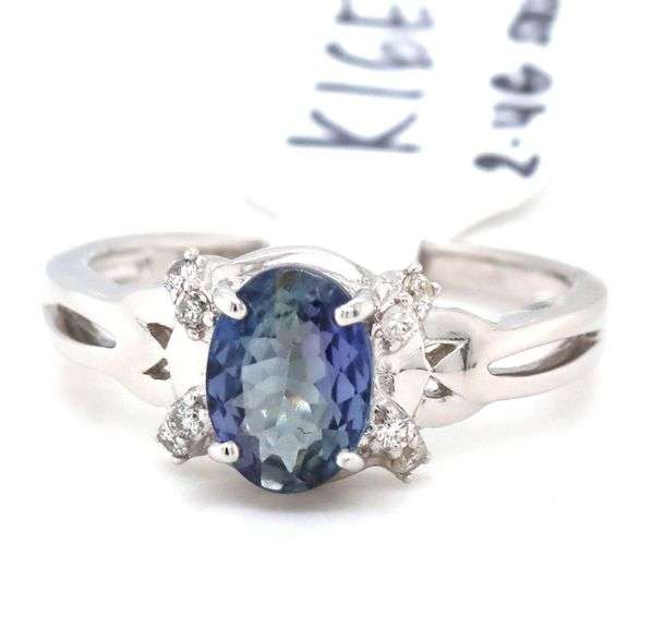 Darling Brilliant Cut Tanzanite & Diamond Ring in Sterling Siver