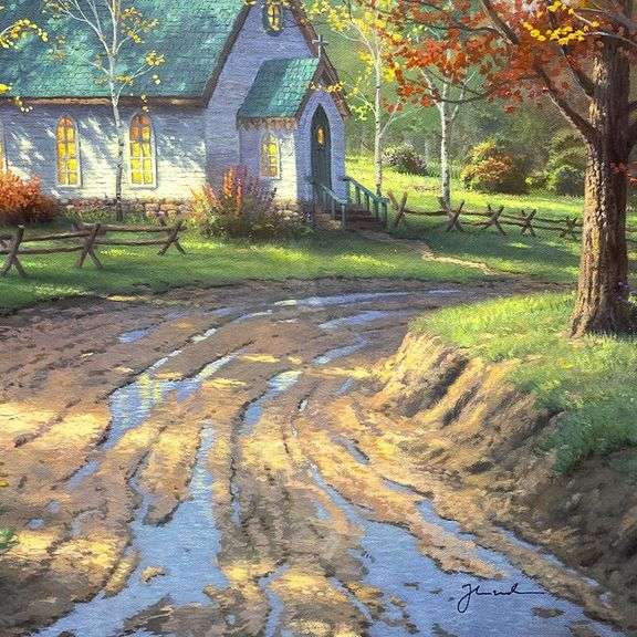 "The Aspen Chapel" by Thomas Kinkade (1958-2012)