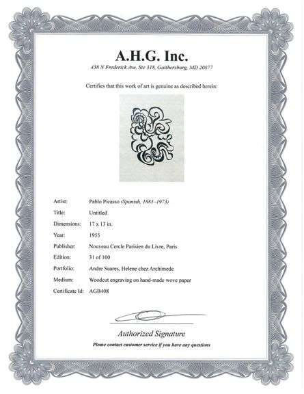 Rare Pablo Picasso Woodcut Circa 1955 Out of Only 100