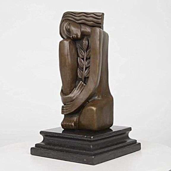 Bronze Woman Gives Life Metal on Base