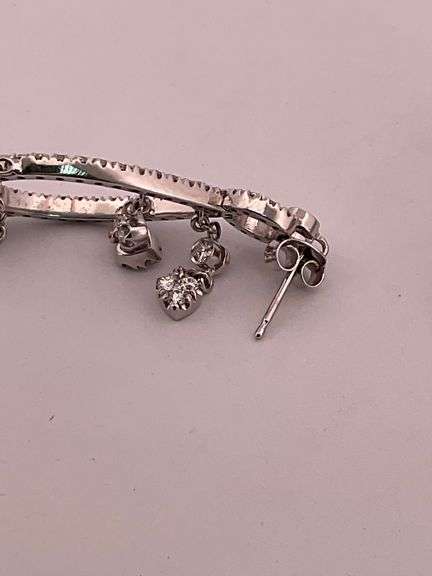 CERTIFIED BRAND NEW 14K WHITE GOLD DIAMOND CHANDELIER EARRINGS