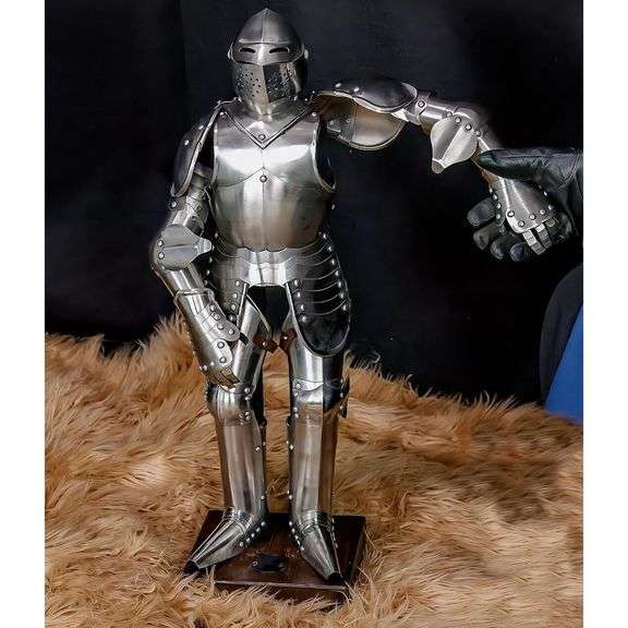 22 Gauge Steel Medieval Knight Armor Wood Base
