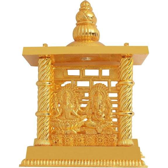 Gold-Plated Cast Iron Lakshmi–Ganesha Mandir