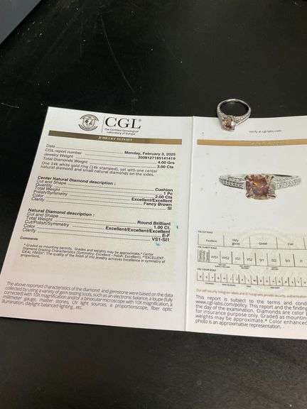 CERTIFIED 14K WHTE GOLD DIAMOND RING