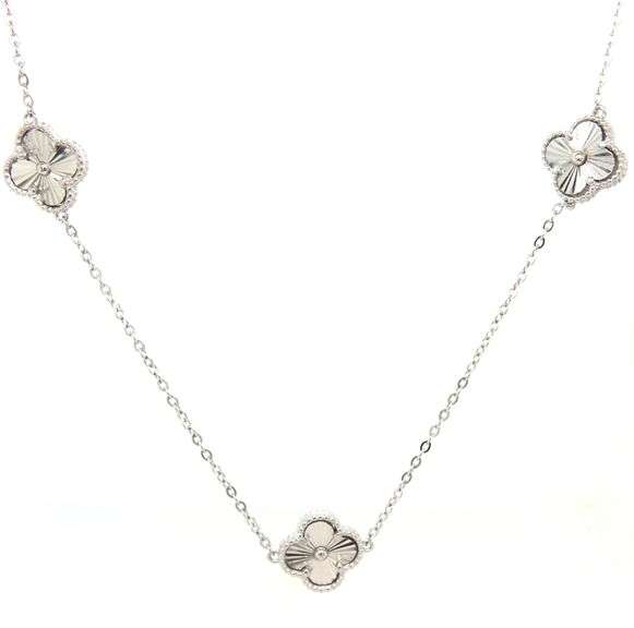 925 Sterling silver 5 clover link necklace