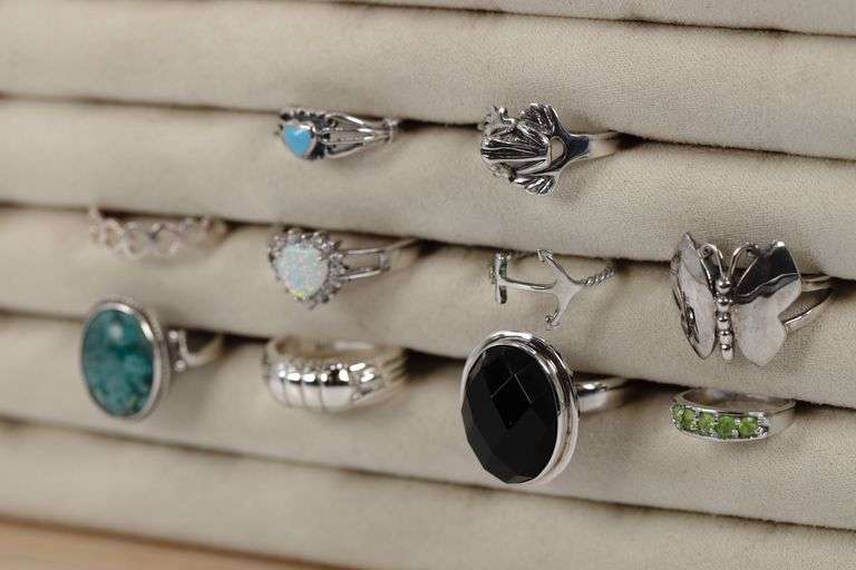Sterling Silver Curated Ring Assortment Various Sizes & Styles (10 Ring Lot)