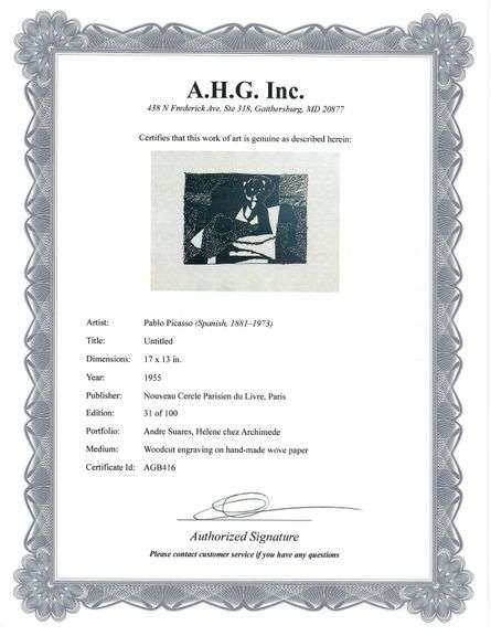 Highly Collectible Picasso Woodcut Circa 1955