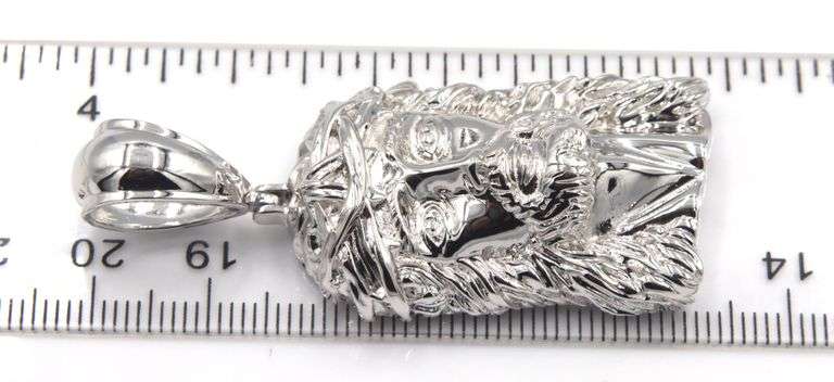 925 Sterling silver religious Jesus head pendant