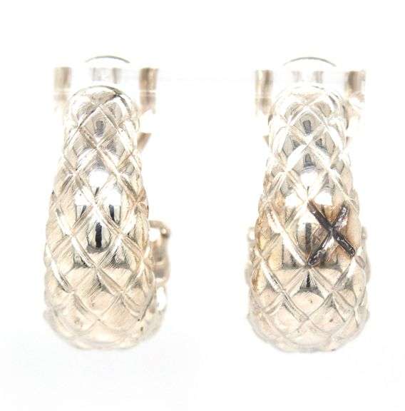 Michael Dawkins basketwave hoop earrings