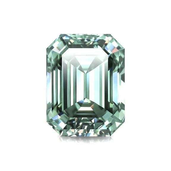 Huge 4.5 Ct Ice Mint Emerald Cut Fire Moissanite