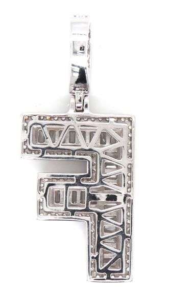 925 Sterling silver Initial F cubic zirconia pendant