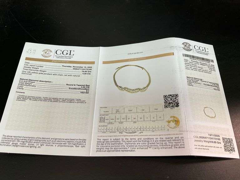 CERTIFIED 18K YELLOW GOLD DIAMOND NECKLACE