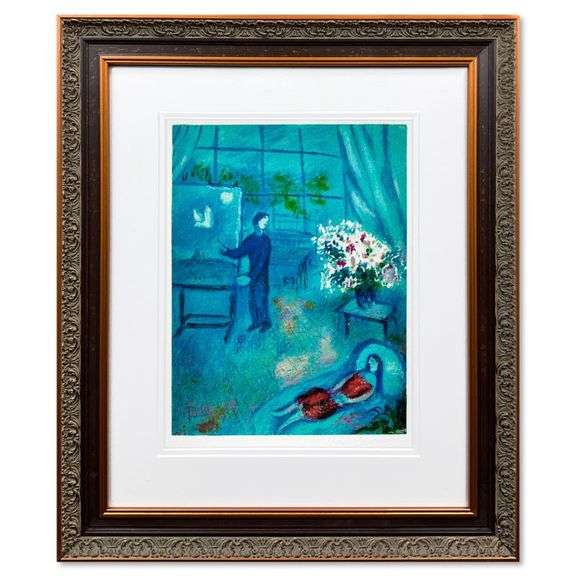 "L'artiste Et Son Modele" by Marc Chagall (1887-1985)
