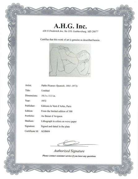 Picasso Au Baiser d'Avignon Lithograph from 1972 Portfolio