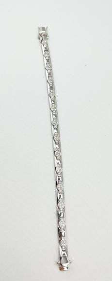925 Sterling Silver CZ Cross Cluster Link Bracelet