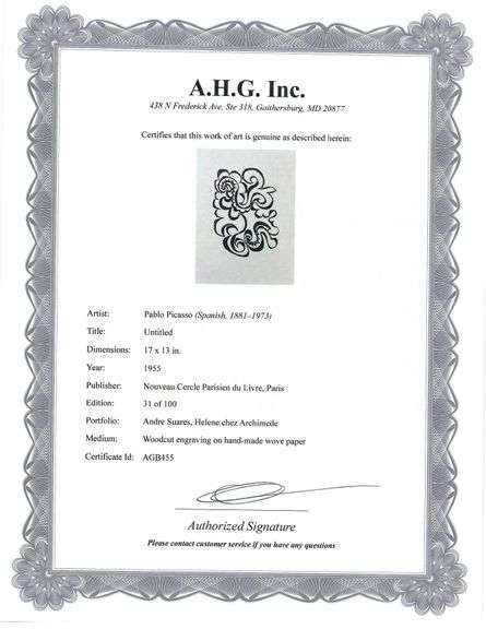 Highly Collectible Picasso Woodcut Circa 1955