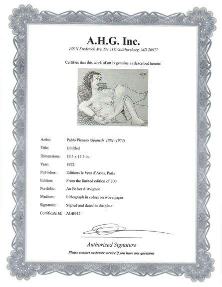 Picasso Au Baiser d'Avignon Lithograph from 1972 Portfolio