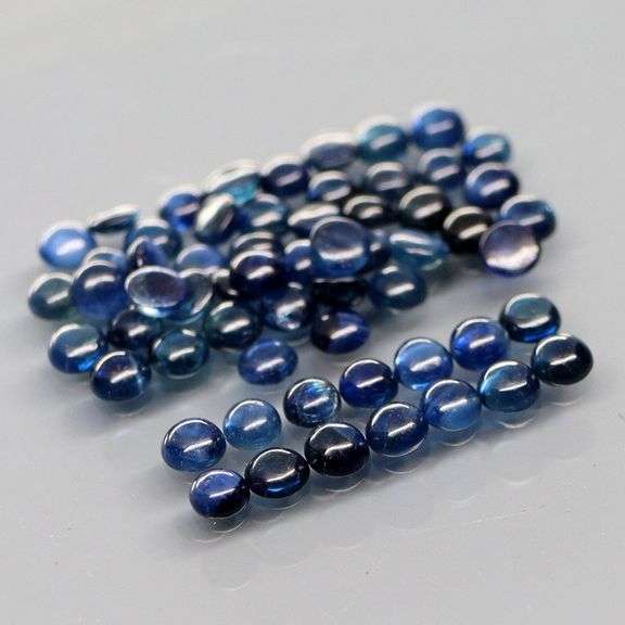 Gorgeous 4.23ct set of cabochon cut ink blue Sapphires! Heated only!