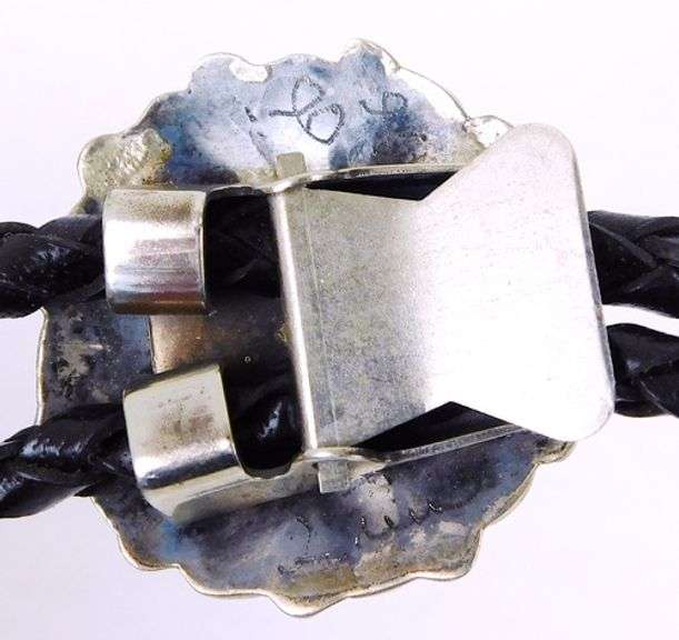 Vintage Zuni Sterling Gemstone Bolo Tie
