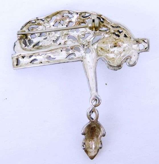 Jezlaine Sterling Cat & Mouse Brooch