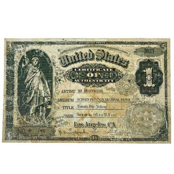 "Tomato Pop (Yellow)" by Mr. Brainwash