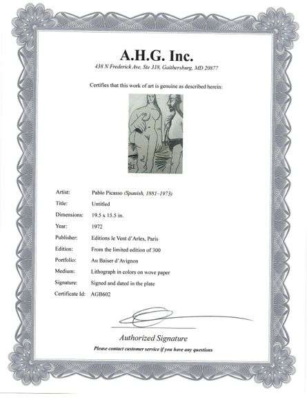 Picasso Au Baiser d'Avignon Lithograph from 1972 Portfolio