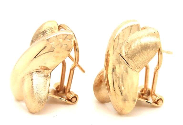 14kt Yellow gold X gold earrings