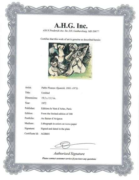 Picasso Au Baiser d'Avignon Lithograph from 1972 Portfolio