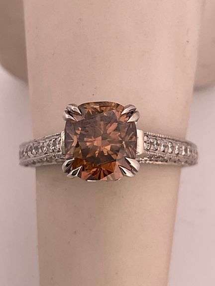 CERTIFIED 14K WHTE GOLD DIAMOND RING