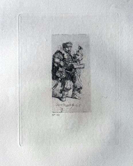 Extremely Rare and Collectible Antique Etching After Rembrandt, c. 1880